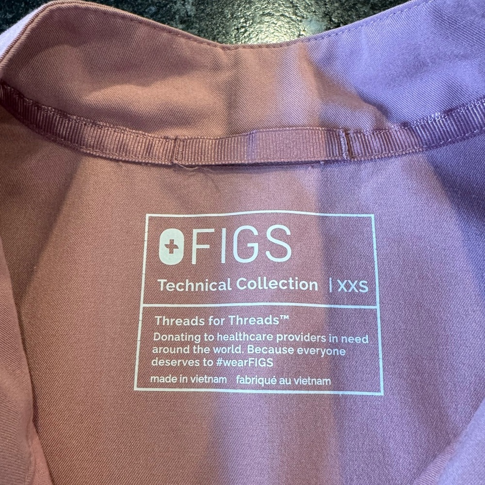 Figs scrub top mineral mauve xxs - Picture 3 of 4
